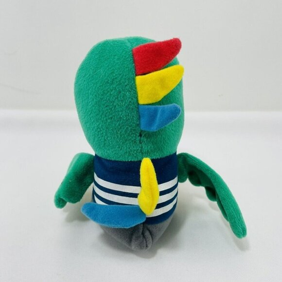 Benesse Torippii Shimajiro Parrot Bird Plush Toy 6” Green Doll Japanese Bow Tie - Picture 3 of 10